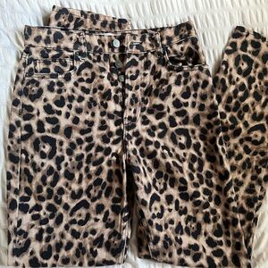 Reformation HR Straight Leopard Print Jeans